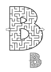 Letter B maze. Answer included.