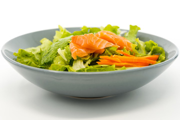 Fresh seafood salad with smoked salmon