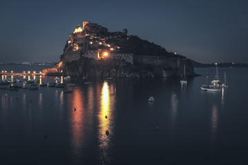 Castello Aragonese by night, Ischia