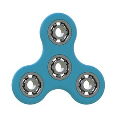 Blue fidget spinner - 3D illustration render modern
