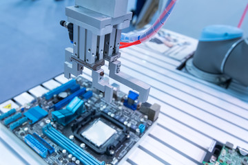 PCB Processing on CNC machine,Production of electronic components at high-tech factory
