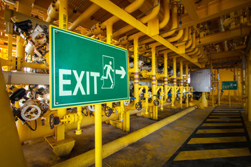 Emergency exit on oil and gas platform used in case of fire