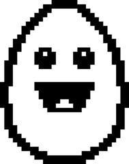 Fototapeta premium Smiling 8-Bit Cartoon Egg
