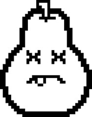 Fototapeta premium Dead 8-Bit Cartoon Pear