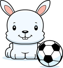 Cartoon Smiling Soccer Player Bunny
