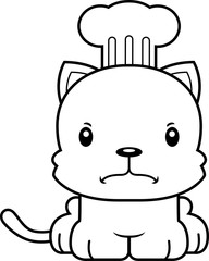 Cartoon Angry Chef Kitten