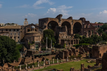 Naklejka premium Ruins of Forum Romanum in Rome, Italy