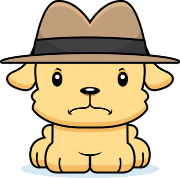 Cartoon Angry Detective Puppy