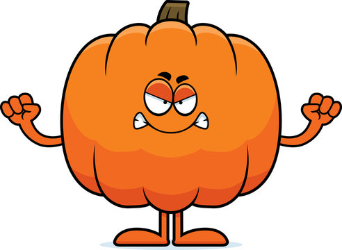 Angry Cartoon Pumpkin