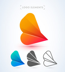 Abstract arrow logo design template. Material design