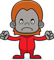 Obraz premium Cartoon Angry Orangutan In Pajamas