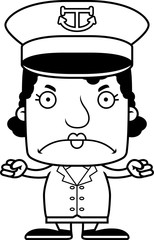 Cartoon Angry Boat Captain Woman