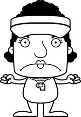 Cartoon Angry Lifeguard Woman