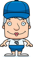 Cartoon Smiling Coach Woman