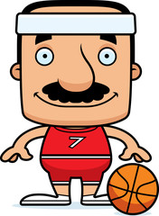 Cartoon Smiling Basketball Player Man