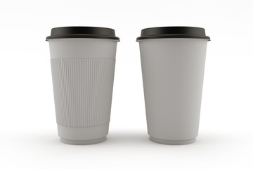 3D render of a paper Cup in gray color isolated on white background