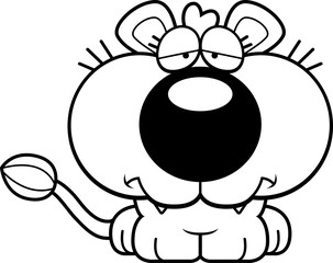 Obraz premium Cartoon Sad Lioness Cub