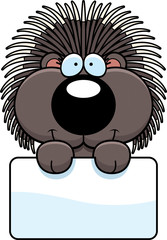 Cartoon Porcupine Sign