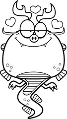 Cartoon Chinese Dragon in Love