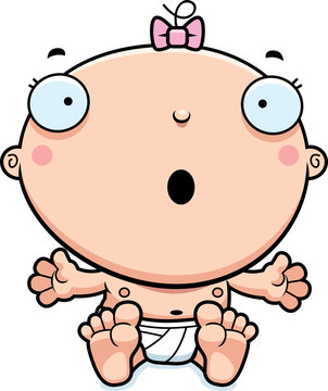 recommend clip art: Cartoon Baby Girl Surprised
