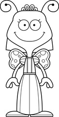 Cartoon Smiling Bride Butterfly