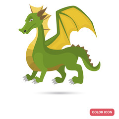 Ancient legend dragon color flat icon for web and mobile design