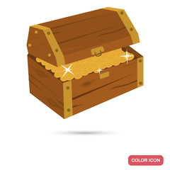Treasure chest color flat icon for web and mobile design