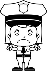 Obraz premium Cartoon Angry Police Officer Girl