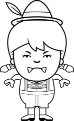 Angry Cartoon Lederhosen Girl