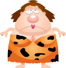 Fototapeta premium Sad Cartoon Cavewoman