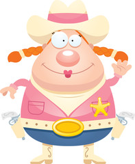 Cartoon Sheriff Waving