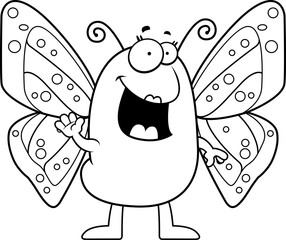 Cartoon Butterfly Waving