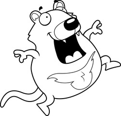 Cartoon Tasmanian Devil Jumping