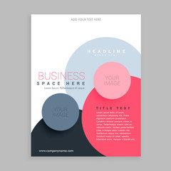 trendy circles pink brochure flyer design template in size A4