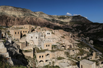 Fototapeta na wymiar Houses in Cavusin Village, Cappadocia