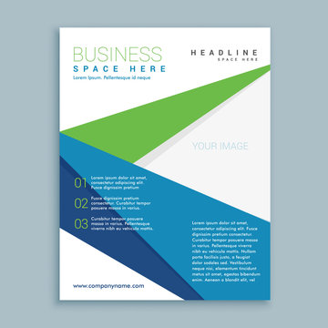 modern green and blue business brochure flyer design template