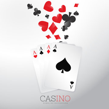 casino background with playing cards and symbol