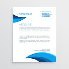 modern letterhead design with blue curve shape