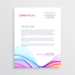 Fototapeta premium colorful letterhead design template with wavy shape