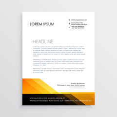 modern orange and black letterhead template design