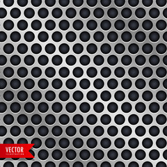 silver metal background with circle holes