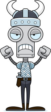 Cartoon Angry Viking Robot