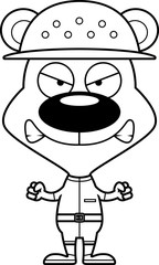 Cartoon Angry Zookeeper Bear