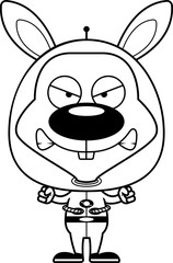 Cartoon Angry Spaceman Bunny