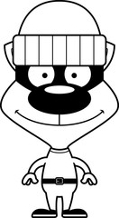 Cartoon Smiling Thief Kitten