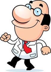 Cartoon Scientist Walking