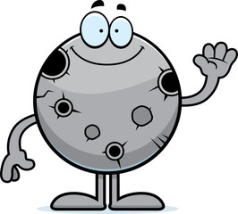 Obraz premium Cartoon Moon Waving
