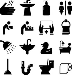 Bathroom Icons - Black Series
