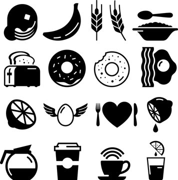 Breakfast Icons - Black Series
