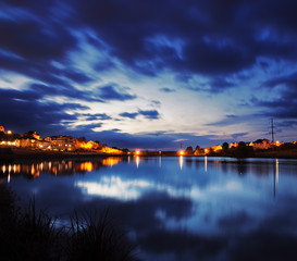 Fototapeta premium Night lake after the sunset